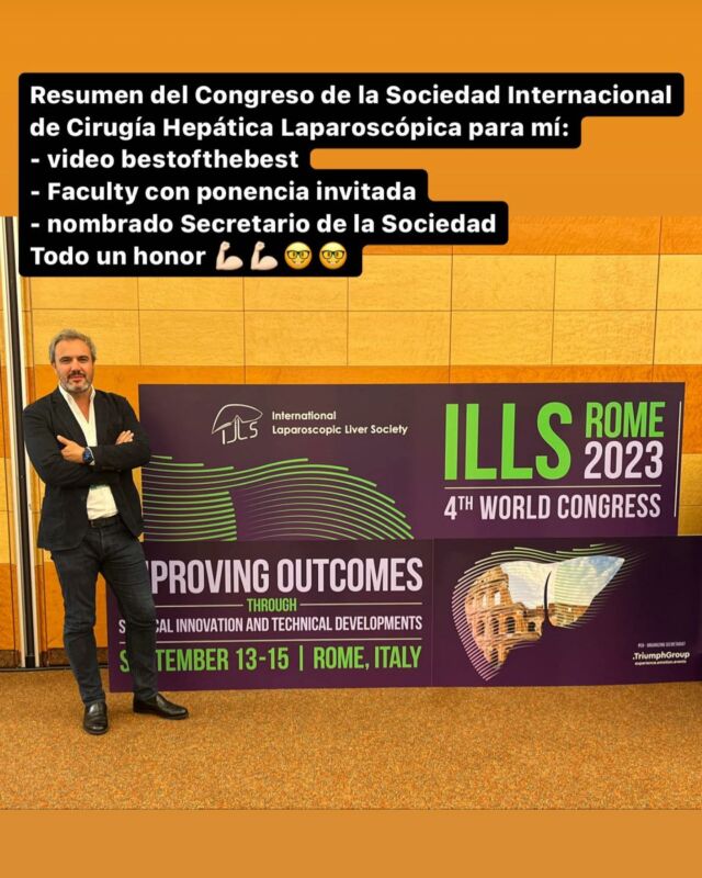 Resumen del Congreso de la Sociedad Internacional de Cirugía Hepática Laparoscópica para mí:
- video bestofthebest
- Faculty con ponencia invitada
- nombrado Secretario de la Sociedad Internacional de Cirugia Laparoscopica Hepatica (International Laparoscopic Liver Society). 
Todo un honor y una responsabilidad. 

@cordobabn @diario_cordoba @hureinasofia @quironsalud @aecirujanos @contraelcancer.cordoba #cirugia #salud #medicina #surgery #cirujano #laparoscopia #cancer #metastasis